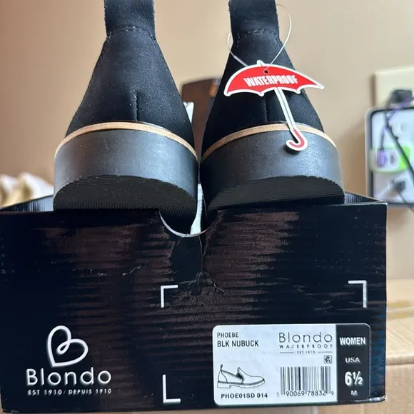 NWT • Blondo • Women's Phoebe Loafer • Black Nubuck • Size 6.5M • Waterproof • 😍
