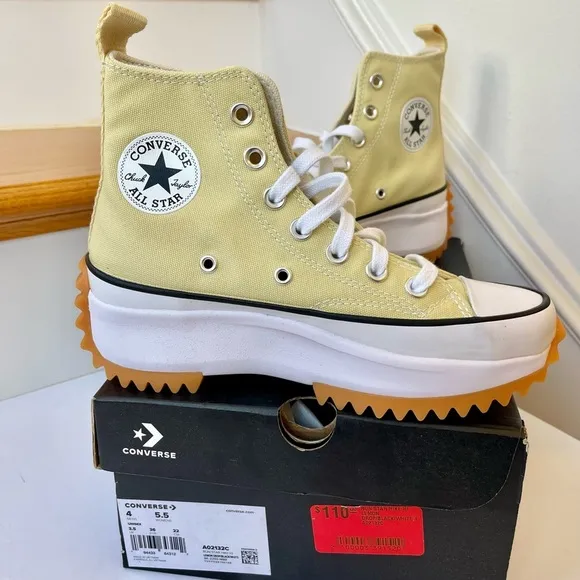 NWT Converse Run Star Hike Platform lemon drop high top Chuck Taylor sneakers