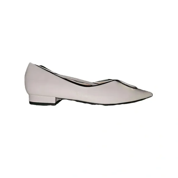 NWT C.Paravano White Embellished Buckle Pointed Toe Pumps Shoes Size 39