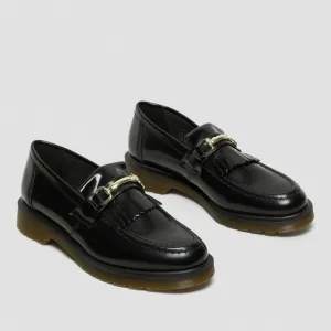 NWT DR. MARTENS Adrian Smaffle Smooth Black Leather kiltie loafers Women 9 Men8