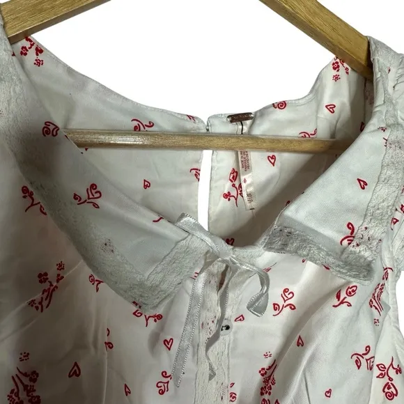 NWT Free People Beasley Hearts and Flowers Mini Dress xs