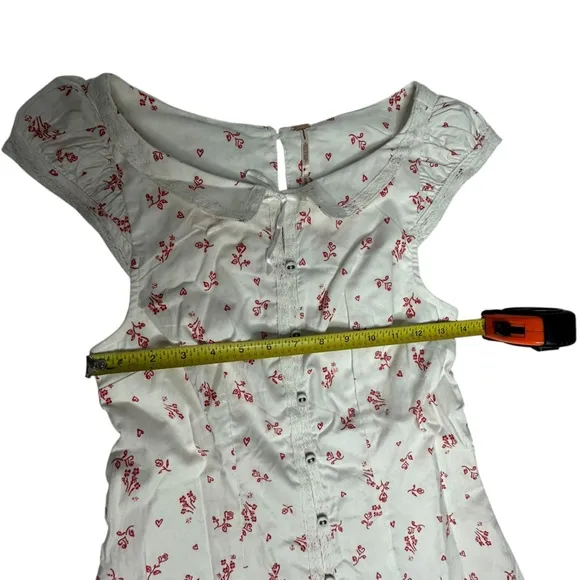 NWT Free People Beasley Hearts and Flowers Mini Dress xs