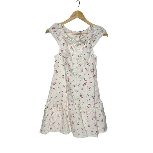 NWT Free People Beasley Hearts and Flowers Mini Dress xs