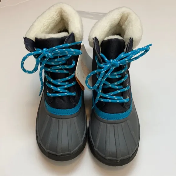 🌸NWT Gymboree Black &amp; Gray New Faux Fur Lined Duck Ankle Snow BootsC75,C91, C92