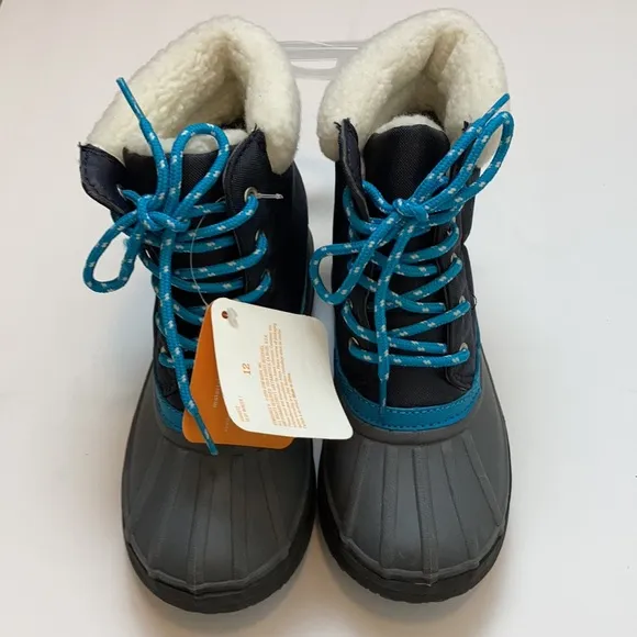 🌸NWT Gymboree Black &amp; Gray New Faux Fur Lined Duck Ankle Snow BootsC75,C91, C92