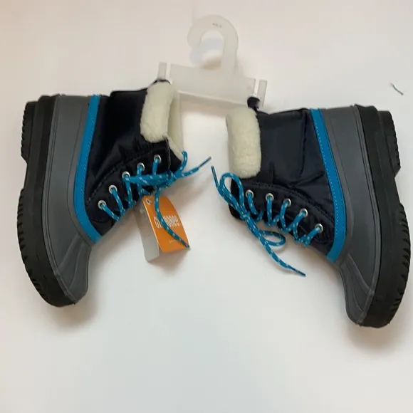 🌸NWT Gymboree Black &amp; Gray New Faux Fur Lined Duck Ankle Snow BootsC75,C91, C92