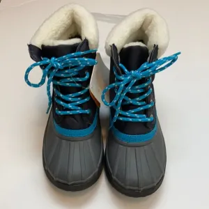 🌸NWT Gymboree Black &amp; Gray New Faux Fur Lined Duck Ankle Snow BootsC75,C91, C92
