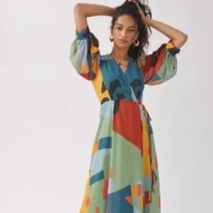 NWT Hutch Abstract Wrap Maxi Dress XS