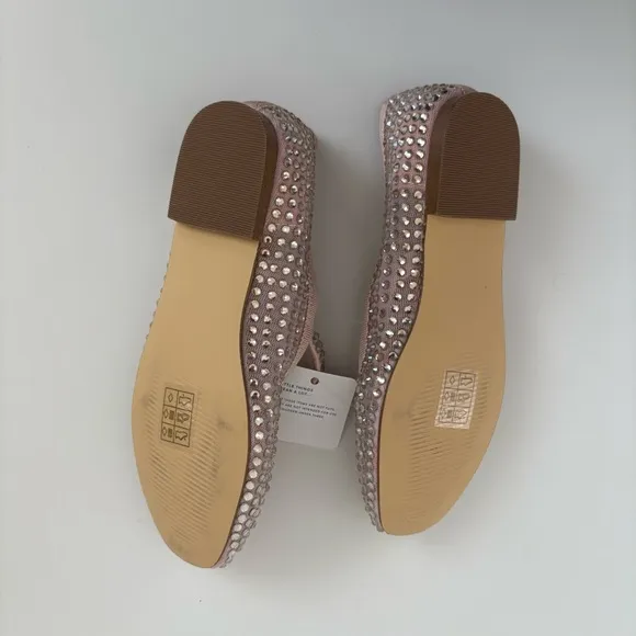 NWT J. Crew Crewcuts Girls Crystal-embellished Ballet Flats Mesh Pink
