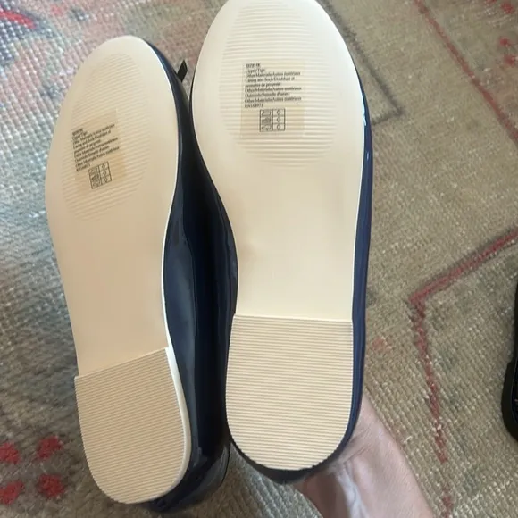 NWT Janie and Jack Girls Patent Blue Ballet Flats Size 5