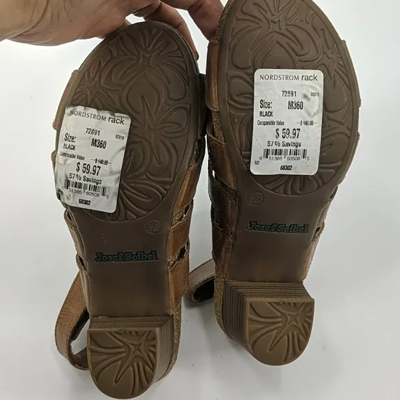 NWT JOSEF SEIBEL Strappy Leather Heeled Sandals