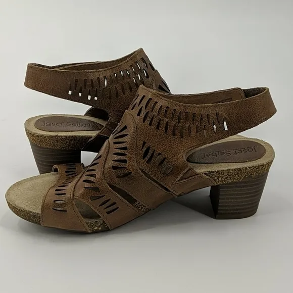 NWT JOSEF SEIBEL Strappy Leather Heeled Sandals