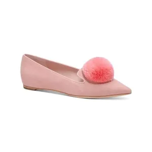 NWT KATE SPADE NEW YORK Womens Pink Notched Pom-Pom Amour Flats Shoes 5.5 B