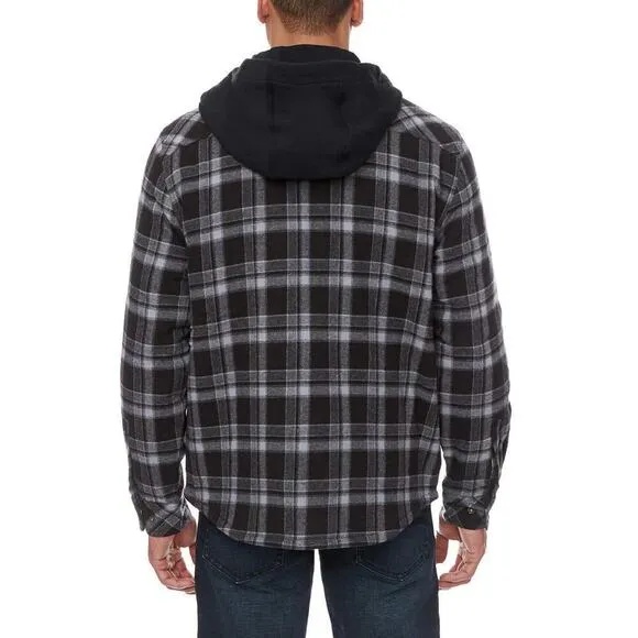 NWT Legendary Outfitters Men’s Insulated Casual Hooded Plaid Shirt Jacket