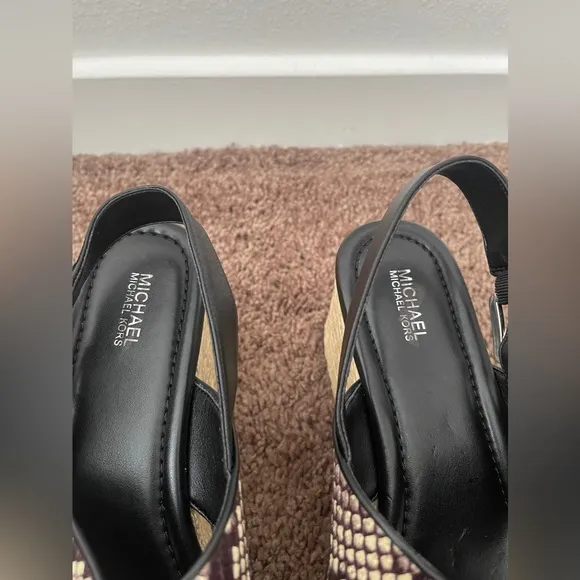 NWT Michael Kors Jodi Snake Wedges Platform Espadrilles Sandals Shoes Size 9 M