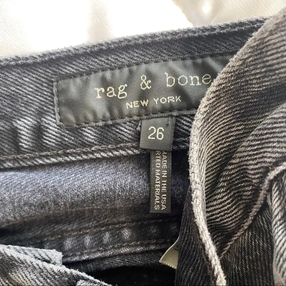 NWT rag &amp; bone Moss Denim Mini Skirt With Distressed Hem In Asa