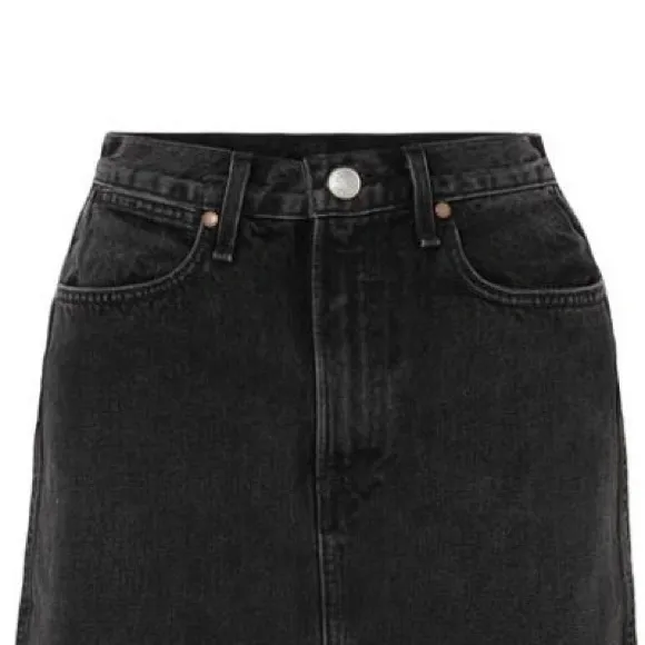 NWT rag &amp; bone Moss Denim Mini Skirt With Distressed Hem In Asa