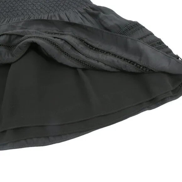 NWT Ramy Brook Ollie Smocked Black Mini Skirt XS