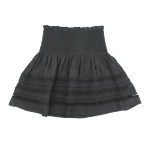 NWT Ramy Brook Ollie Smocked Black Mini Skirt XS