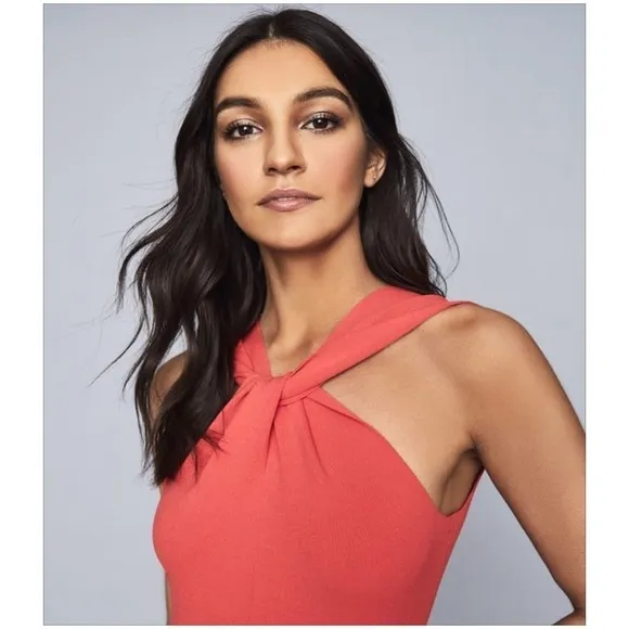 Nwt Reiss Sawyer Twist Neck BodyCon Dress Red Large