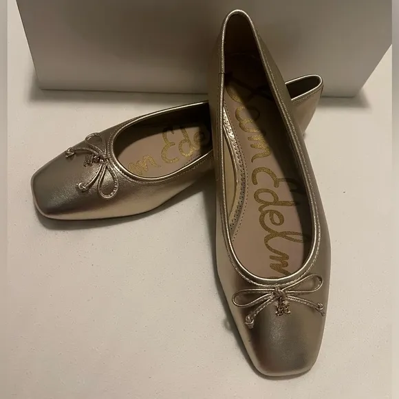 NWT Sam Edelman Gold Ballet Flats