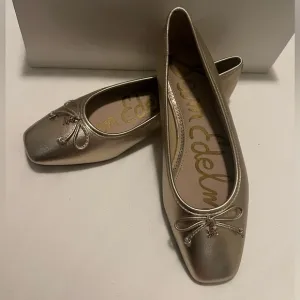NWT Sam Edelman Gold Ballet Flats
