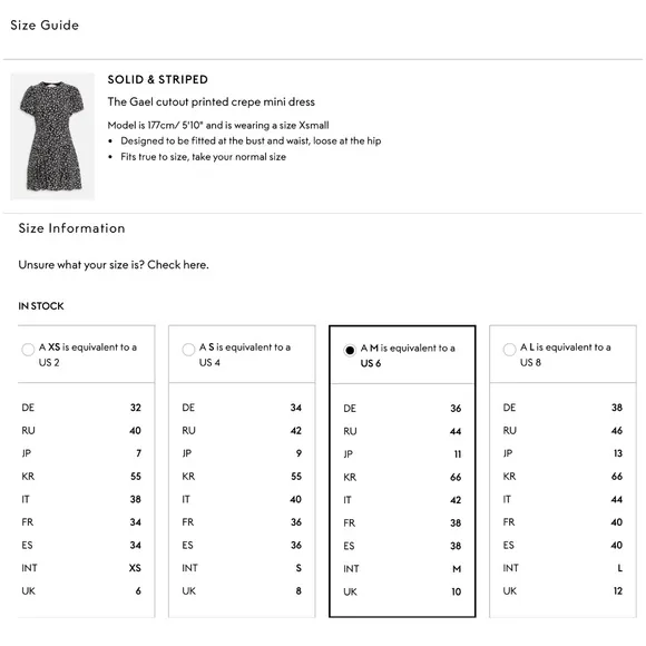 NWT Solid &amp; Striped X Sofia Richie Grainge The Gael Mini Dress M Medium