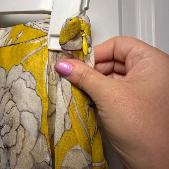 ☀️✨NWT Women’s Anthropologie Yellow Floral Tiered Maxi Skirt Size 6 ☀️✨
