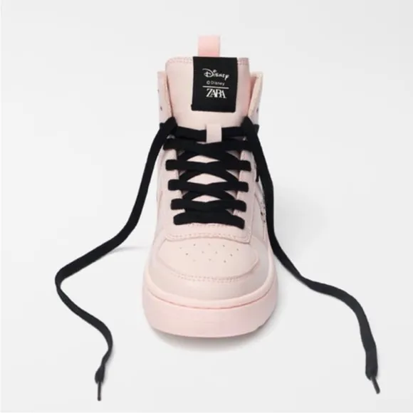 NWT. Zara Kids Pink Disney Mickey Mouse X Zara High Top Sneakers. Size 5,5/Eu 38