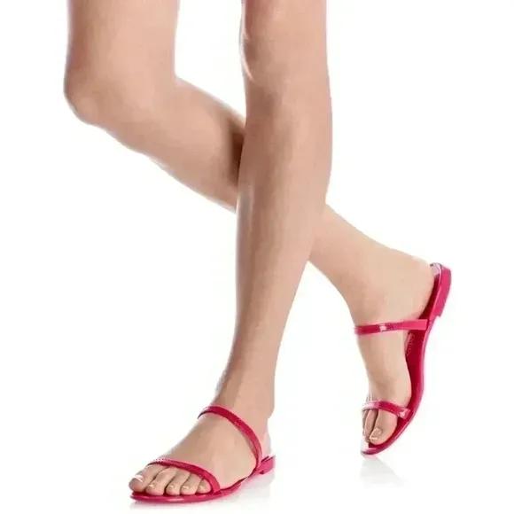NWT Stuart Weitzman Sawyer Dual-Band Flat Sandals in Orchid