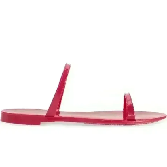NWT Stuart Weitzman Sawyer Dual-Band Flat Sandals in Orchid