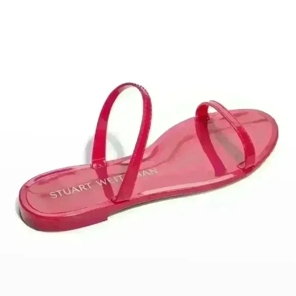 NWT Stuart Weitzman Sawyer Dual-Band Flat Sandals in Orchid