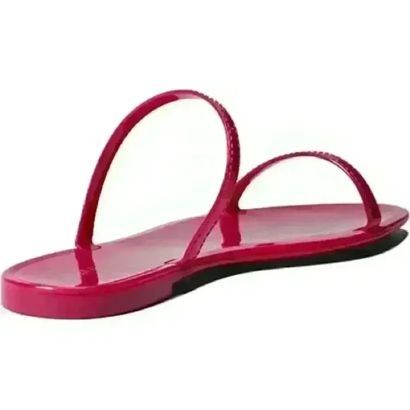 NWT Stuart Weitzman Sawyer Dual-Band Flat Sandals in Orchid
