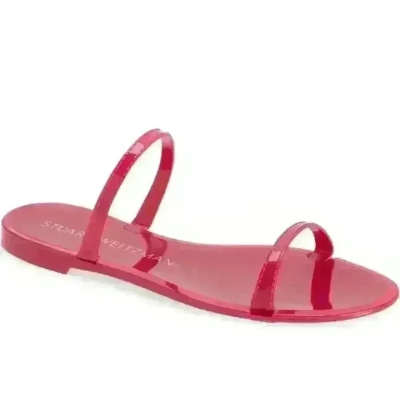 NWT Stuart Weitzman Sawyer Dual-Band Flat Sandals in Orchid