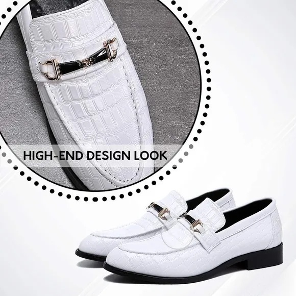 NXY Men's White Dress Shoes Oxford Classic Modern Formal Business Loafer Shoes