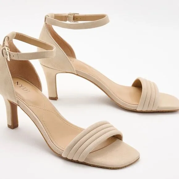 NYDJ • Addie 02 sand suede strappy sandals
