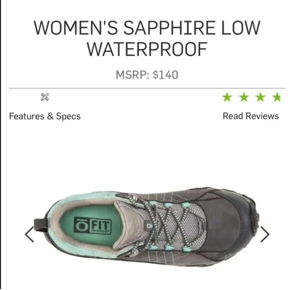 Oboz Sapphire Hiking Sneakers Size 6.5