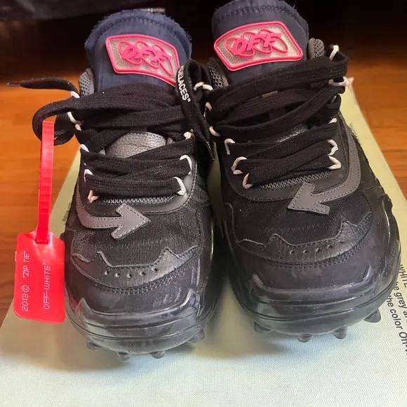 Off-White Black and Pink Designer Sneakers