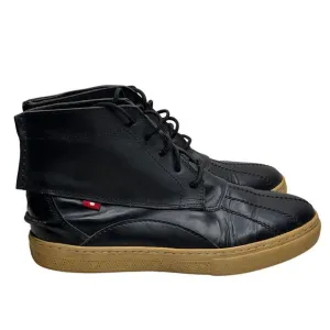 Oliberte Men's Size 9 Black Premium Leather High Top Sneakers Made in Africa