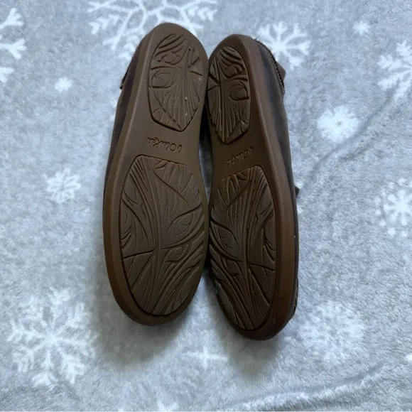 Olukai Loafers Size 8 Leather Nubuck Shoes Nohea Slip On Floral emboridered