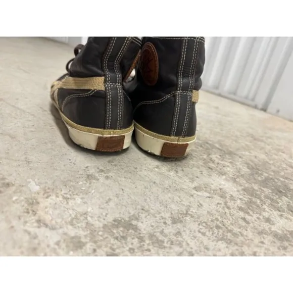 Onitsuka Kobe Tiger High Top Shoes Sneakers Brown Leather‎ Casual US 8 HL726