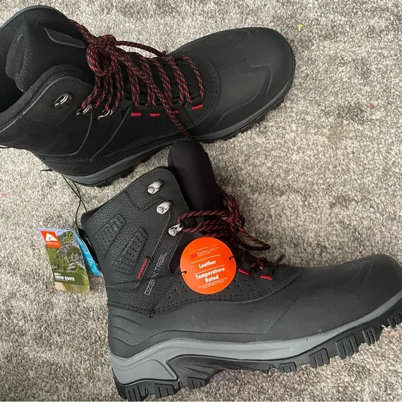 Ozark Trail Black Rain &amp; Snow Boots Waterproof Insulated
