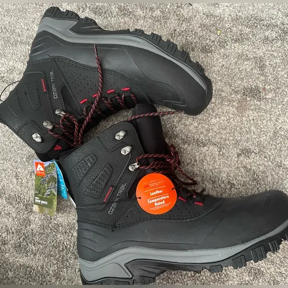 Ozark Trail Black Rain &amp; Snow Boots Waterproof Insulated