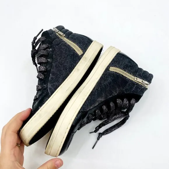 P448 Gray Animal print Velour High Top Sneakers