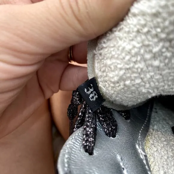 P448 Gray Animal print Velour High Top Sneakers
