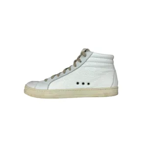 P448 White Leather Skate High Top Sneakers Size 38