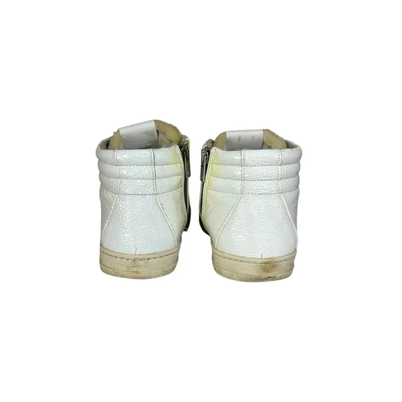 P448 White Leather Skate High Top Sneakers Size 38