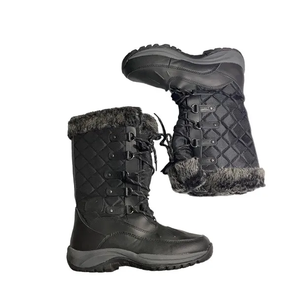 Pacific Mountain Whiteout Water Resistant Charcoal Winter Snow Boots