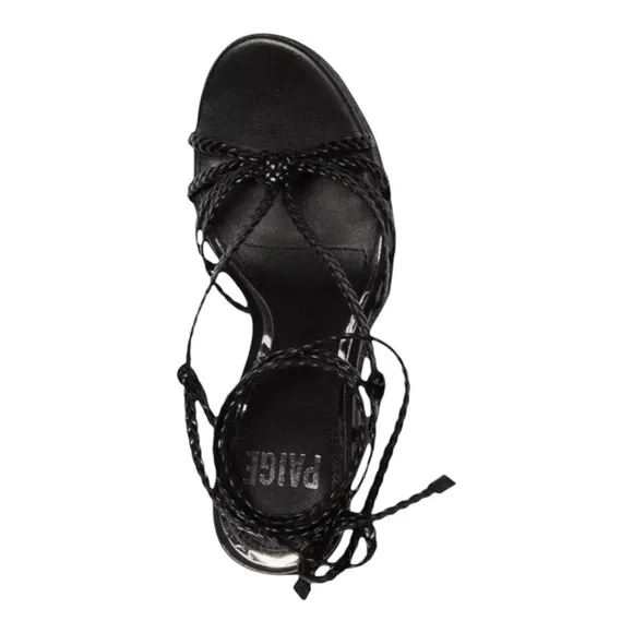 Paige Carson Braided Ankle-Wrap Platform Espadrilles - Black NWOT