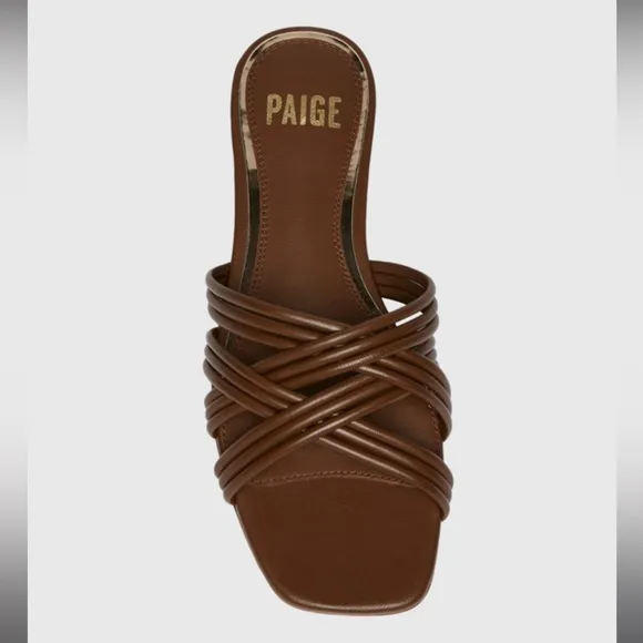 PAIGE Dina slide sandals in chocolate brown